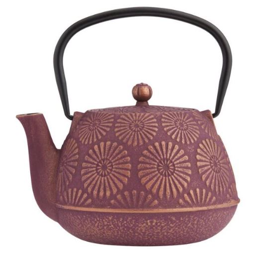 PLUM FLOWER CAST IRON TEAPOT Gray Bird Coffee and Tea
